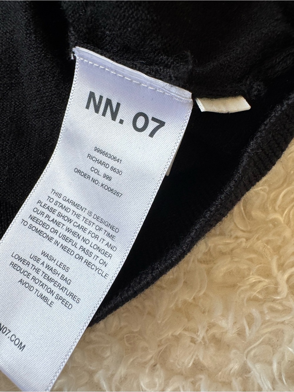 NN07 black turtleneck sweater Richard 6630 100% extra fine merino wool top - Picture 9 of 11